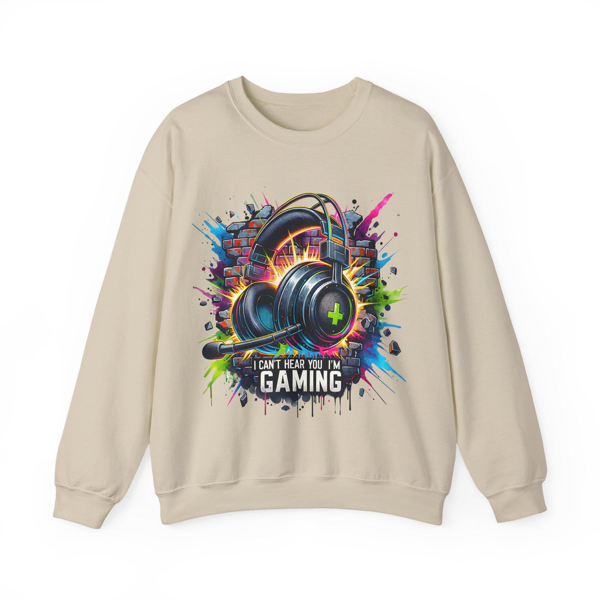 Gaming Headset I Can't Hear You, I'm Gaming – Gildan Heavy Blend | Trendy Women’s and Men's Soft Sweatshirt. Direct to Garment. Printed & Shipped in the USA. Unisex Sizes.