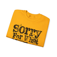 Sorry For What My Face Said - Distressed – Gildan Heavy Blend | Trendy Women’s Soft Sweatshirt. Direct to Garment. Printed & Shipped in the USA. Unisex Sizes.