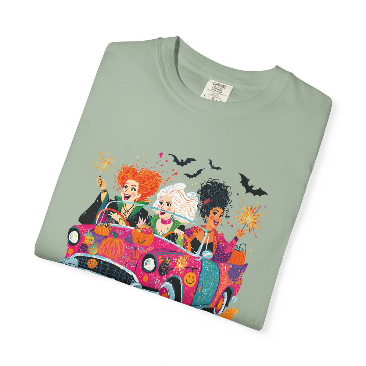 Witch Way to the Party? - Comfort Colors | Trendy Women's T-Shirt. Direct to Garment. Printed & Shipped in the USA. Unisex Sizes.