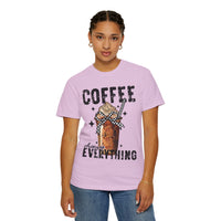 Coffee Changes Everything, Iced Coffee, Coffee Lovers - Comfort Colors | Trendy Women's T-Shirt. Direct to Garment. Printed & Shipped in the USA. Unisex Sizes.
