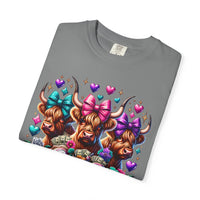 Cute Highland Cows Bingo Squad - Comfort Colors | Trendy Women's T-Shirt. Direct to Garment. Printed & Shipped in the USA. Unisex Sizes.