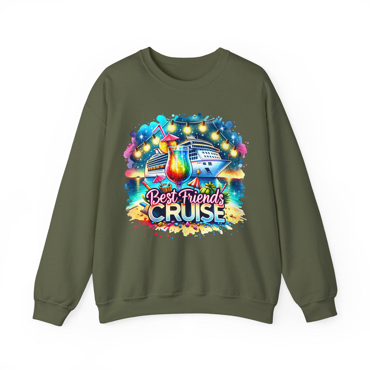 Best Friends Cruise – Gildan Heavy Blend | Trendy Women’s Soft Sweatshirt. Direct to Garment. Printed & Shipped in the USA. Unisex Sizes.