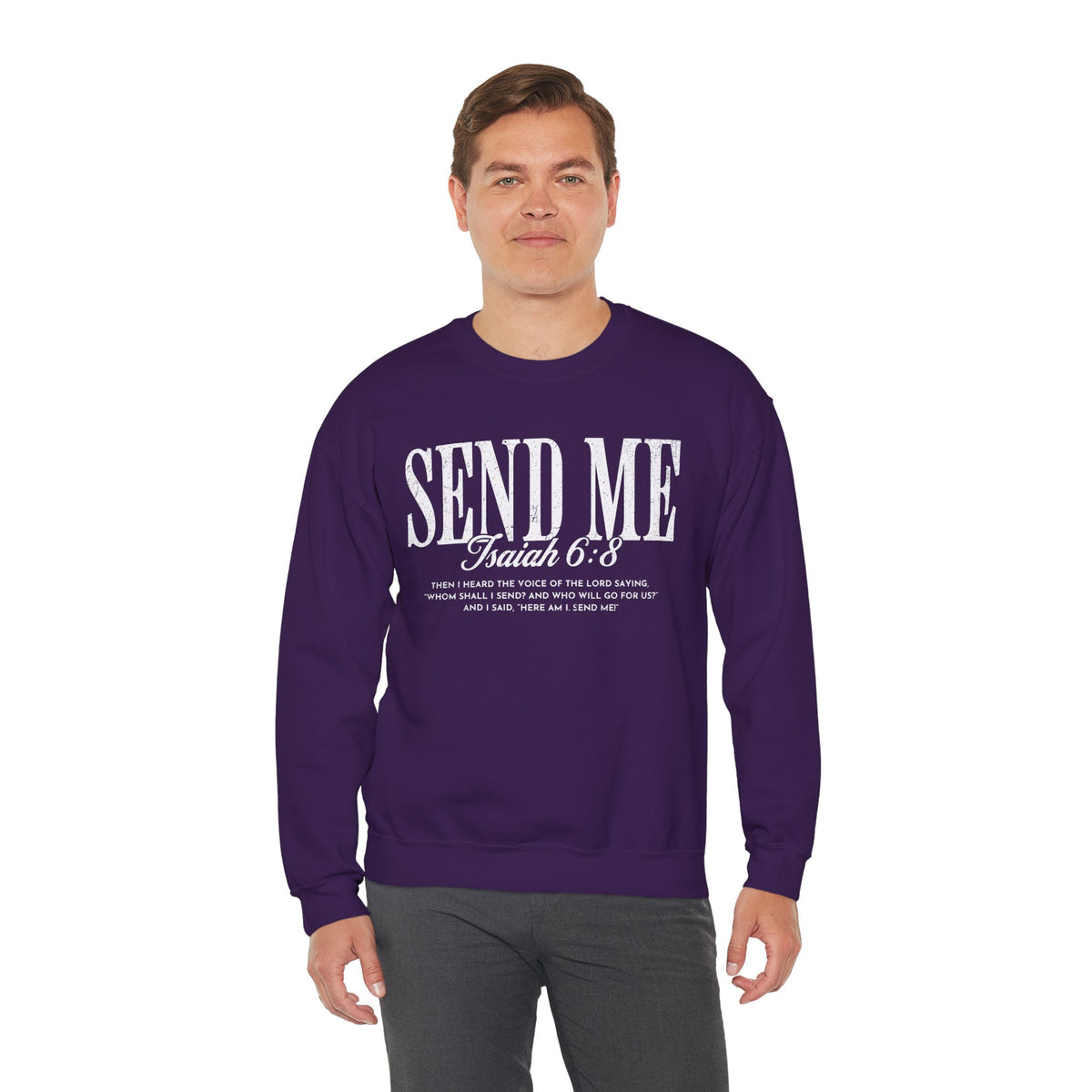 Send Me, Vintage - Faith – Gildan Heavy Blend | Trendy Women’s and Men's Soft Sweatshirt. Direct to Garment. Printed & Shipped in the USA. Unisex Sizes.
