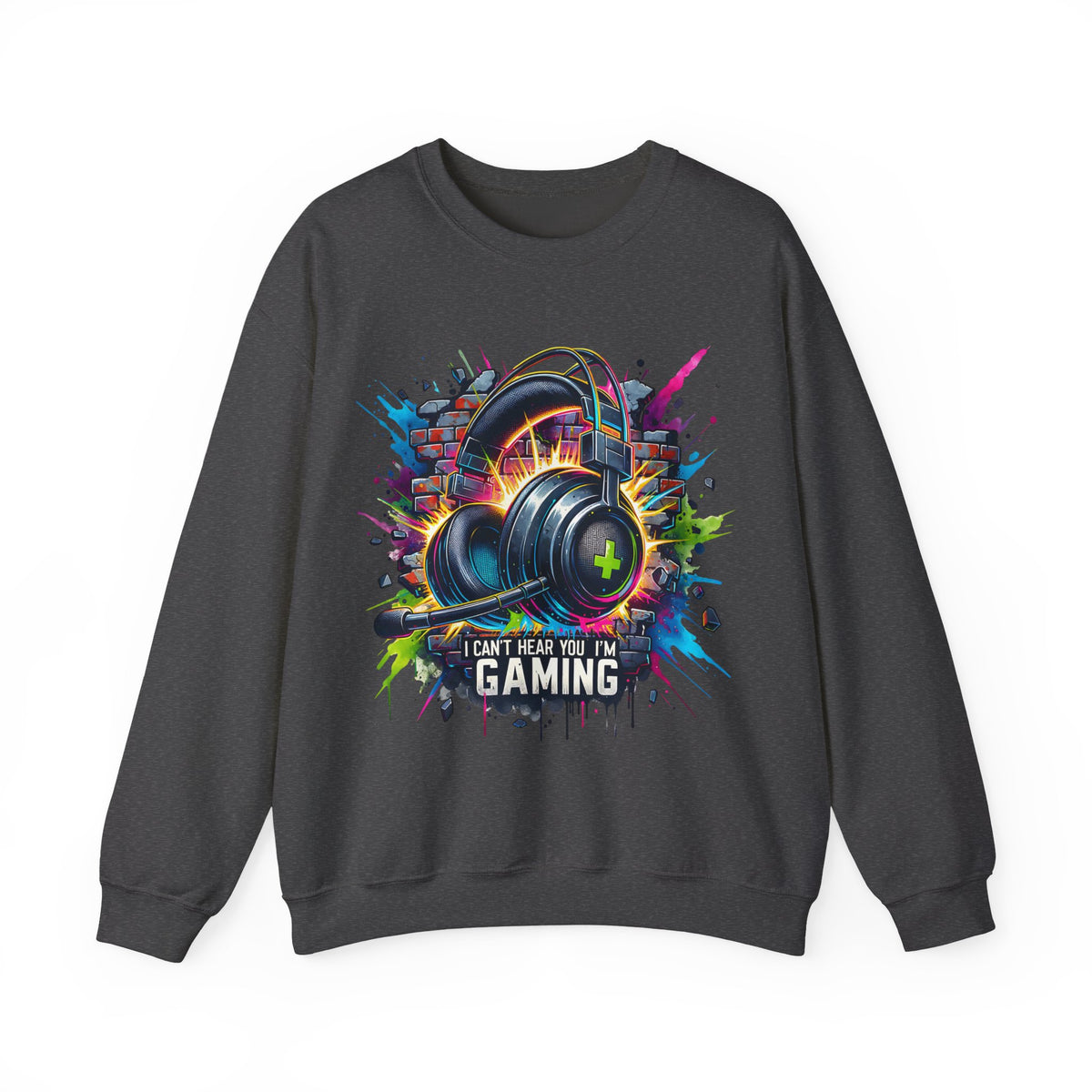Gaming Headset I Can't Hear You, I'm Gaming – Gildan Heavy Blend | Trendy Women’s and Men's Soft Sweatshirt. Direct to Garment. Printed & Shipped in the USA. Unisex Sizes.