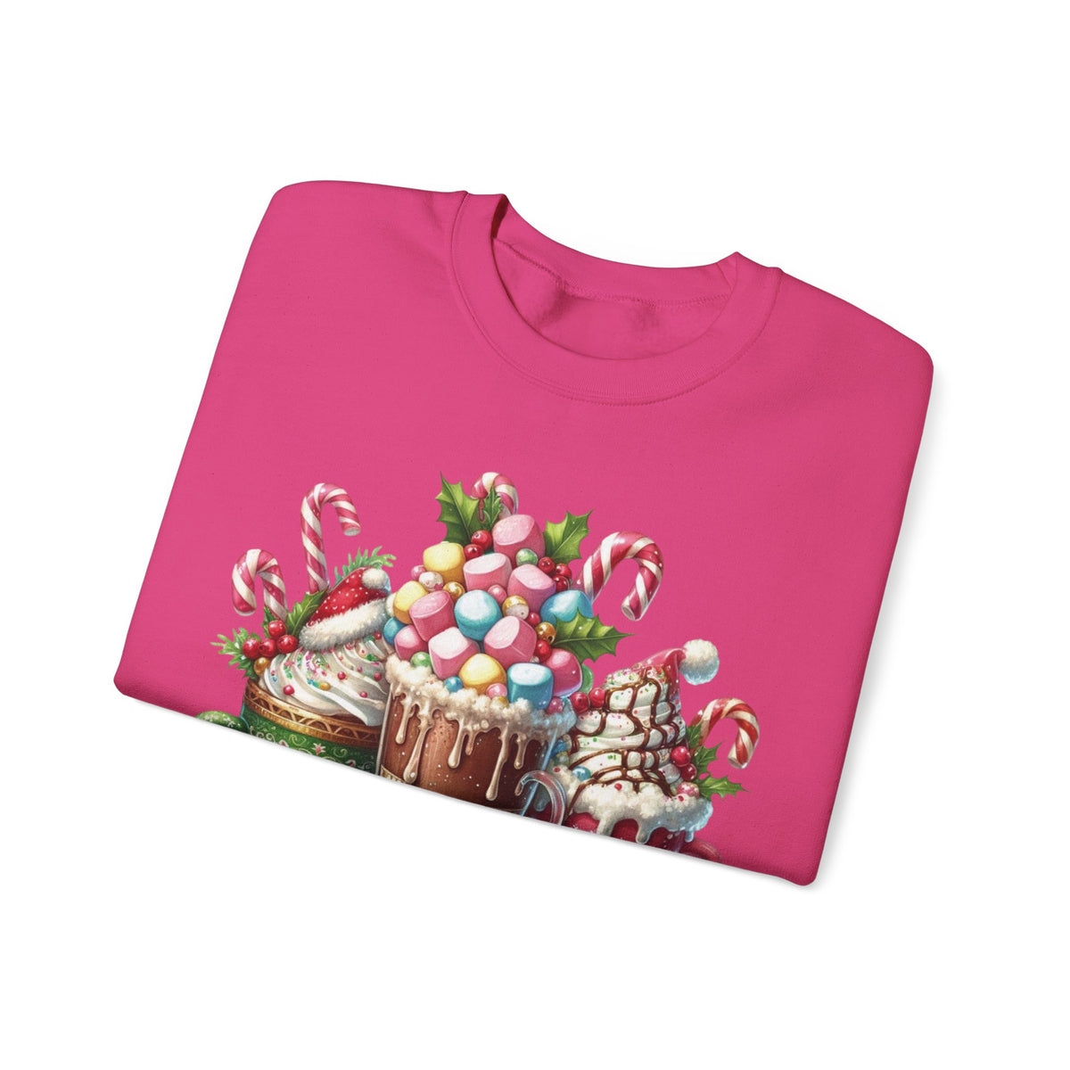 Hot Chocolate Mugs Christmas Hot Cocoa – Gildan Heavy Blend | Trendy Women’s Soft Sweatshirt. Direct to Garment. Printed & Shipped in the USA. Unisex Sizes.