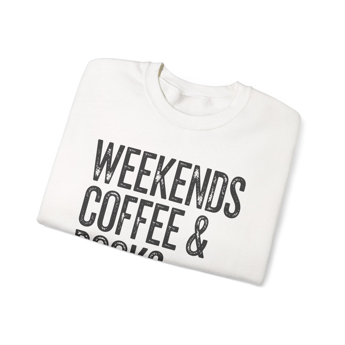 Weekends, Coffee & Books, Vintage – Gildan Heavy Blend | Trendy Women’s and Men's Soft Sweatshirt. Direct to Garment. Printed & Shipped in the USA. Unisex Sizes.