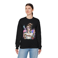 Cool Mombie with Coffee Peace Tattoo - Tired Mom – Gildan Heavy Blend | Trendy Women’s Soft Sweatshirt. Direct to Garment. Printed & Shipped in the USA. Unisex Sizes.