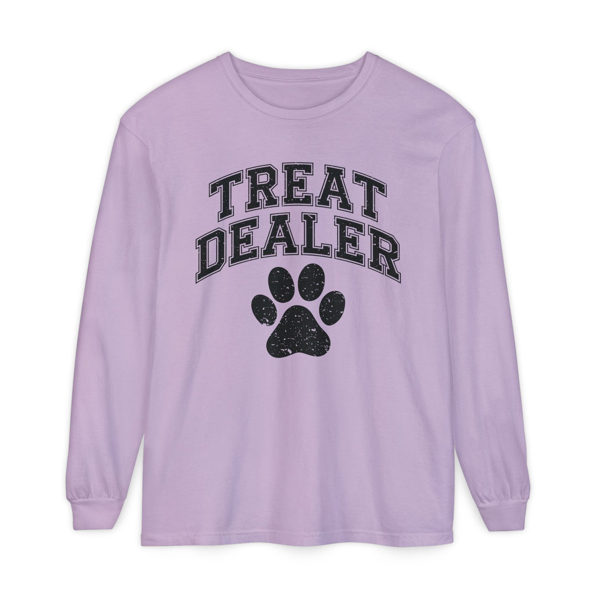 Treat Dealer, Dog Lover - Comfort Colors | Trendy Women's and Men's Long Sleeve T-Shirt. Direct to Garment. Printed & Shipped in the USA. Unisex Sizes.