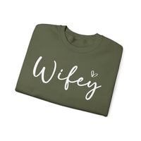 Wifey – Gildan Heavy Blend | Trendy Women’s Soft Sweatshirt. Direct to Garment. Printed & Shipped in the USA. Unisex Sizes.