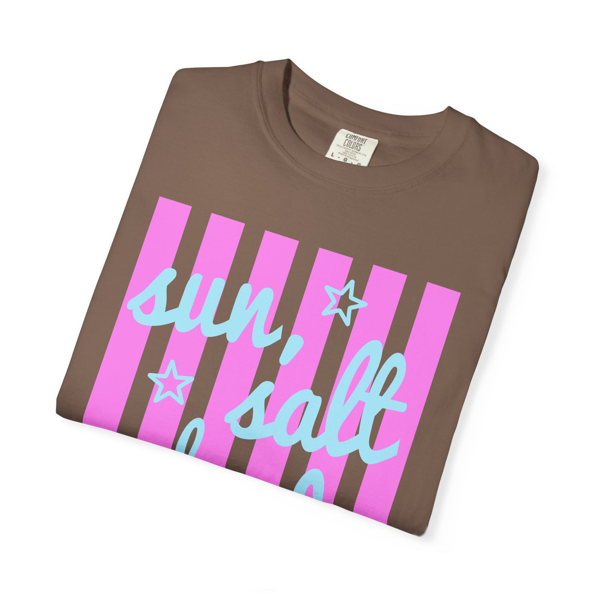 Sun, Salt and Sand - Comfort Colors | Trendy Women's T-Shirt. Direct to Garment. Printed & Shipped in the USA. Unisex Sizes.