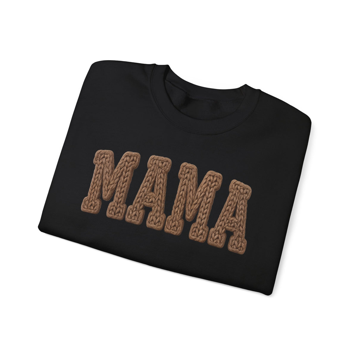 Mama, Faux Knit – Gildan Heavy Blend | Trendy Women’s Soft Sweatshirt. Direct to Garment. Printed & Shipped in the USA. Unisex Sizes.