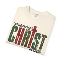 Distressed Merry ChrisTmas Faith - Comfort Colors | Trendy Men's and Women's T-Shirt. Direct to Garment. Printed & Shipped in the USA. Unisex Sizes.