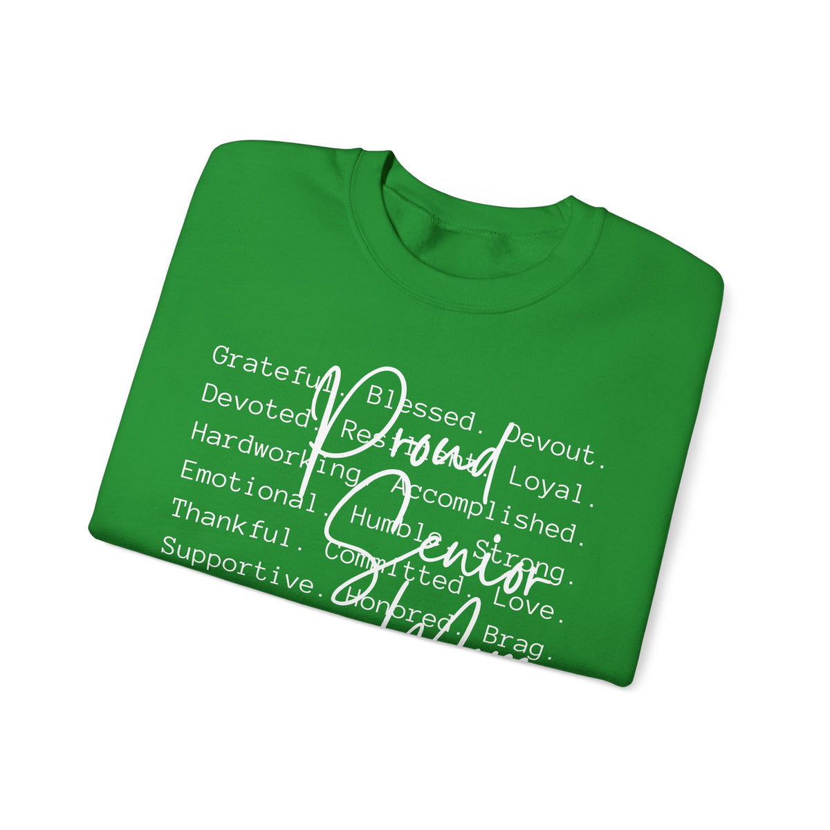 Proud Senior Mom, Description – Gildan Heavy Blend | Trendy Women’s Soft Sweatshirt. Direct to Garment. Printed & Shipped in the USA. Unisex Sizes.