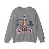 Retired Not Expired, Leopard Funny Grandma – Gildan Heavy Blend | Trendy Women’s Soft Sweatshirt. Direct to Garment. Printed & Shipped in the USA. Unisex Sizes.