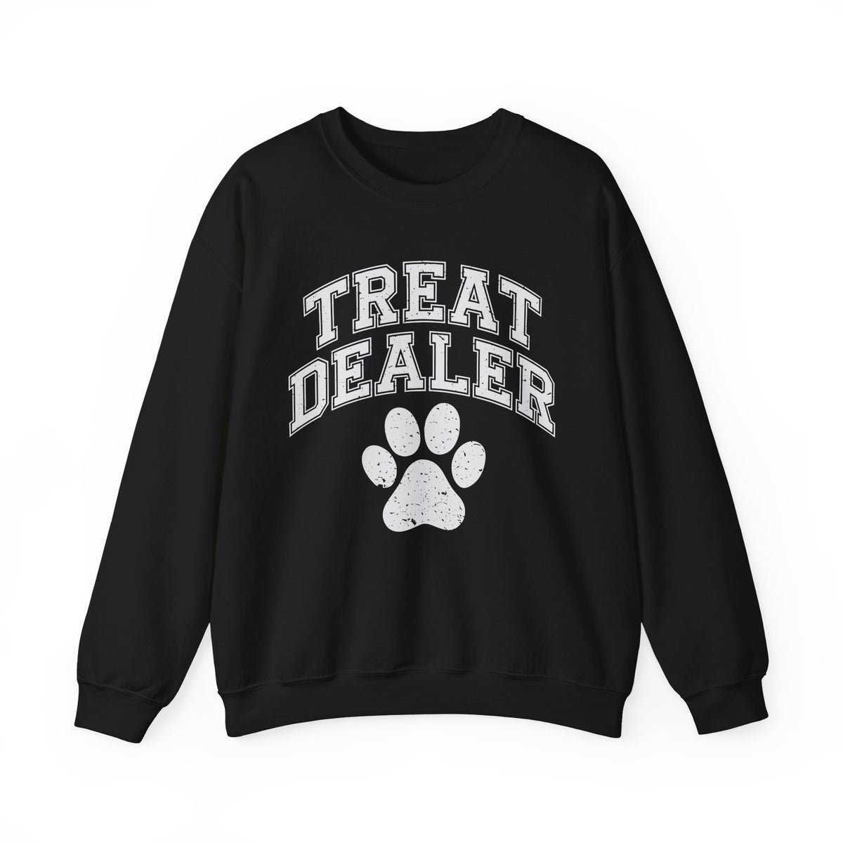 Treat Dealer, Dog Lover – Gildan Heavy Blend | Trendy Men's and Women’s Soft Sweatshirt. Direct to Garment. Printed & Shipped in the USA. Unisex Sizes.