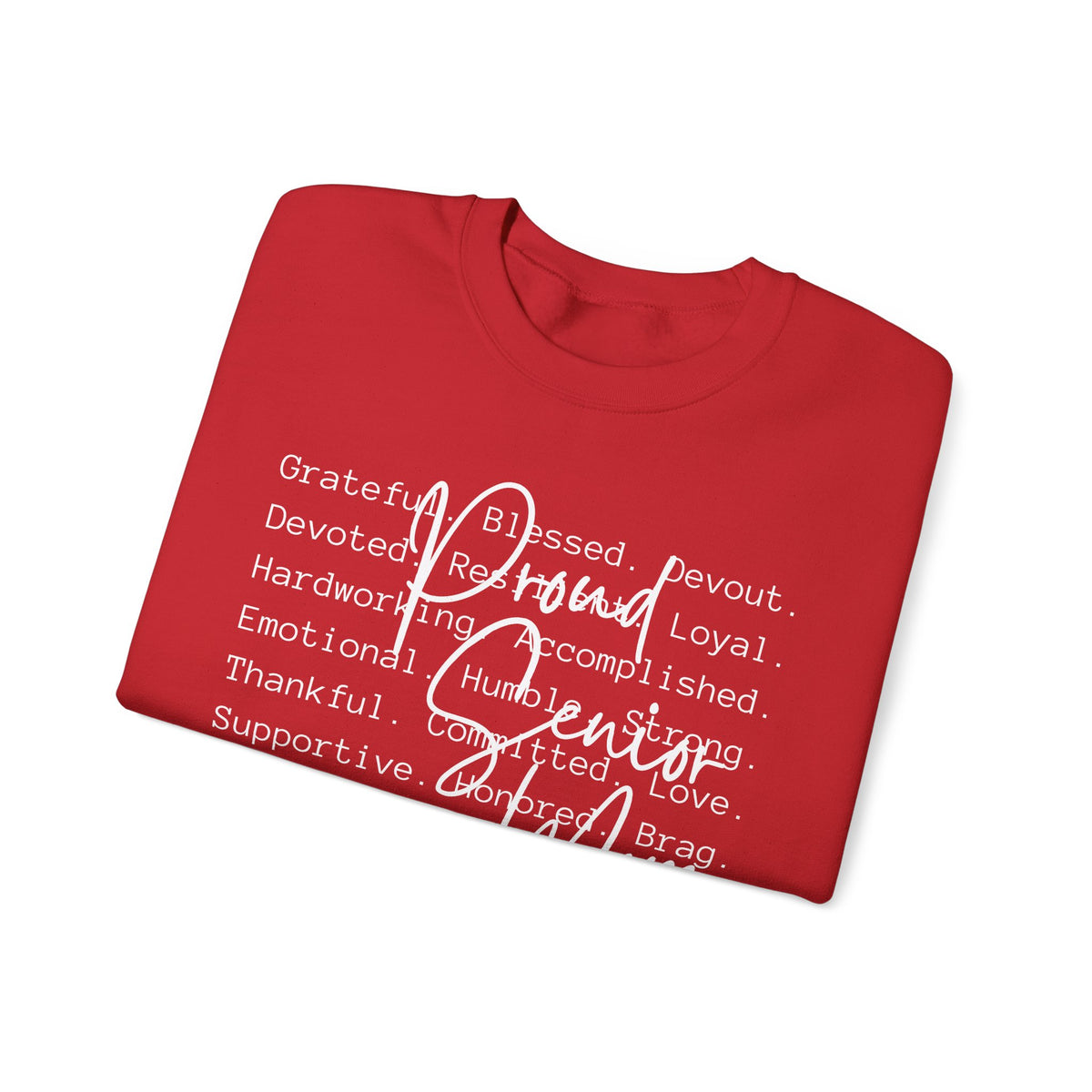 Proud Senior Mom, Description – Gildan Heavy Blend | Trendy Women’s Soft Sweatshirt. Direct to Garment. Printed & Shipped in the USA. Unisex Sizes.