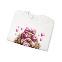 Goldendoodle Love – Gildan Heavy Blend | Trendy Women’s Soft Sweatshirt. Direct to Garment. Printed & Shipped in the USA. Unisex Sizes.