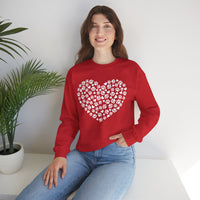 Dog Paw Heart – Gildan Heavy Blend | Trendy Women’s Soft Sweatshirt. Direct to Garment. Printed & Shipped in the USA. Unisex Sizes.