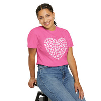 Dog Paw Heart - Comfort Colors | Trendy Women's T-Shirt. Direct to Garment. Printed & Shipped in the USA. Unisex Sizes.