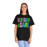 Sleigh Hair Don't Care, Funny Christmas Graphic Tee - Comfort Colors | Trendy Women's T-Shirt. Direct to Garment. Printed & Shipped in the USA. Unisex Sizes.