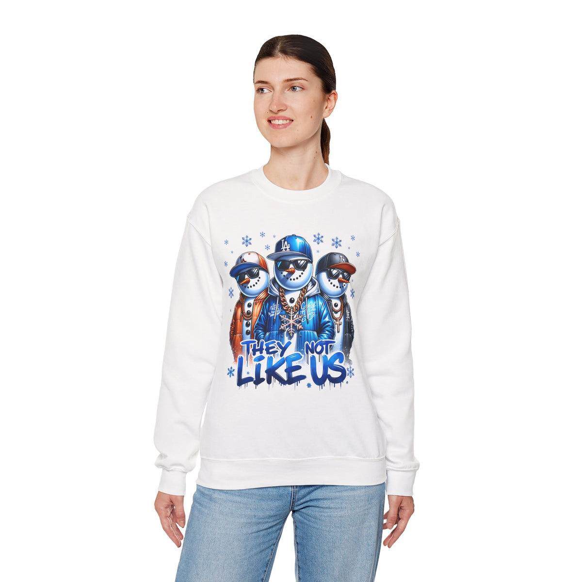 They Not Like Us Snowmen – Gildan Heavy Blend | Trendy Men's and Women’s Soft Sweatshirt. Direct to Garment. Printed & Shipped in the USA. Unisex Sizes.