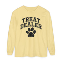 Treat Dealer, Dog Lover - Comfort Colors | Trendy Women's and Men's Long Sleeve T-Shirt. Direct to Garment. Printed & Shipped in the USA. Unisex Sizes.