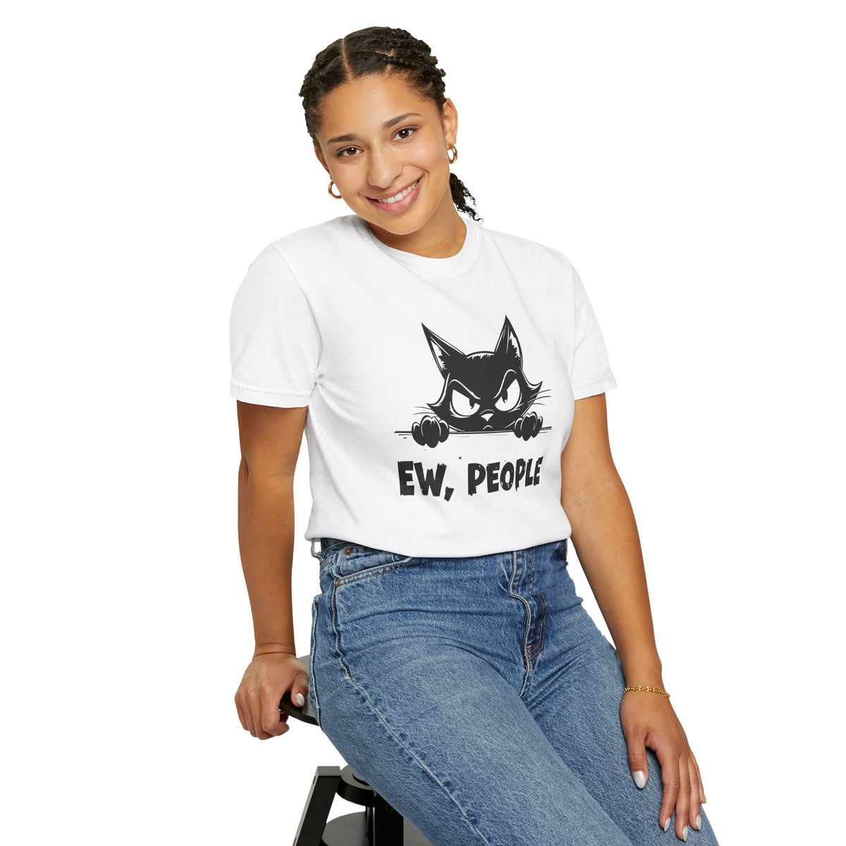 Ew People, Grumpy Cat - Comfort Colors | Funny Unisex T-Shirt. Direct to Garment. Printed & Shipped in the USA. Unisex Sizes.