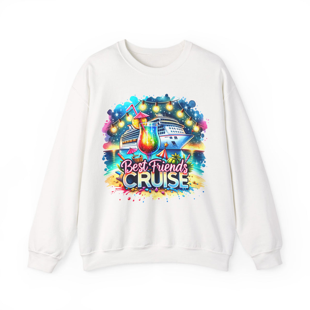 Best Friends Cruise – Gildan Heavy Blend | Trendy Women’s Soft Sweatshirt. Direct to Garment. Printed & Shipped in the USA. Unisex Sizes.
