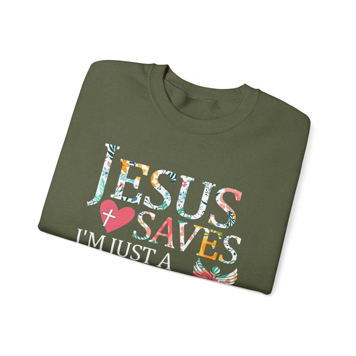 Jesus Saves - Healthcare Worker Lending My Hand – Gildan Heavy Blend | Trendy Women’s Soft Sweatshirt. Direct to Garment. Printed & Shipped in the USA. Unisex Sizes.