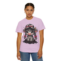Cute Highland Cow 'Hot Mess' In Braids  - Comfort Colors | Trendy Women's T-Shirt. Direct to Garment. Printed & Shipped in the USA. Unisex Sizes.
