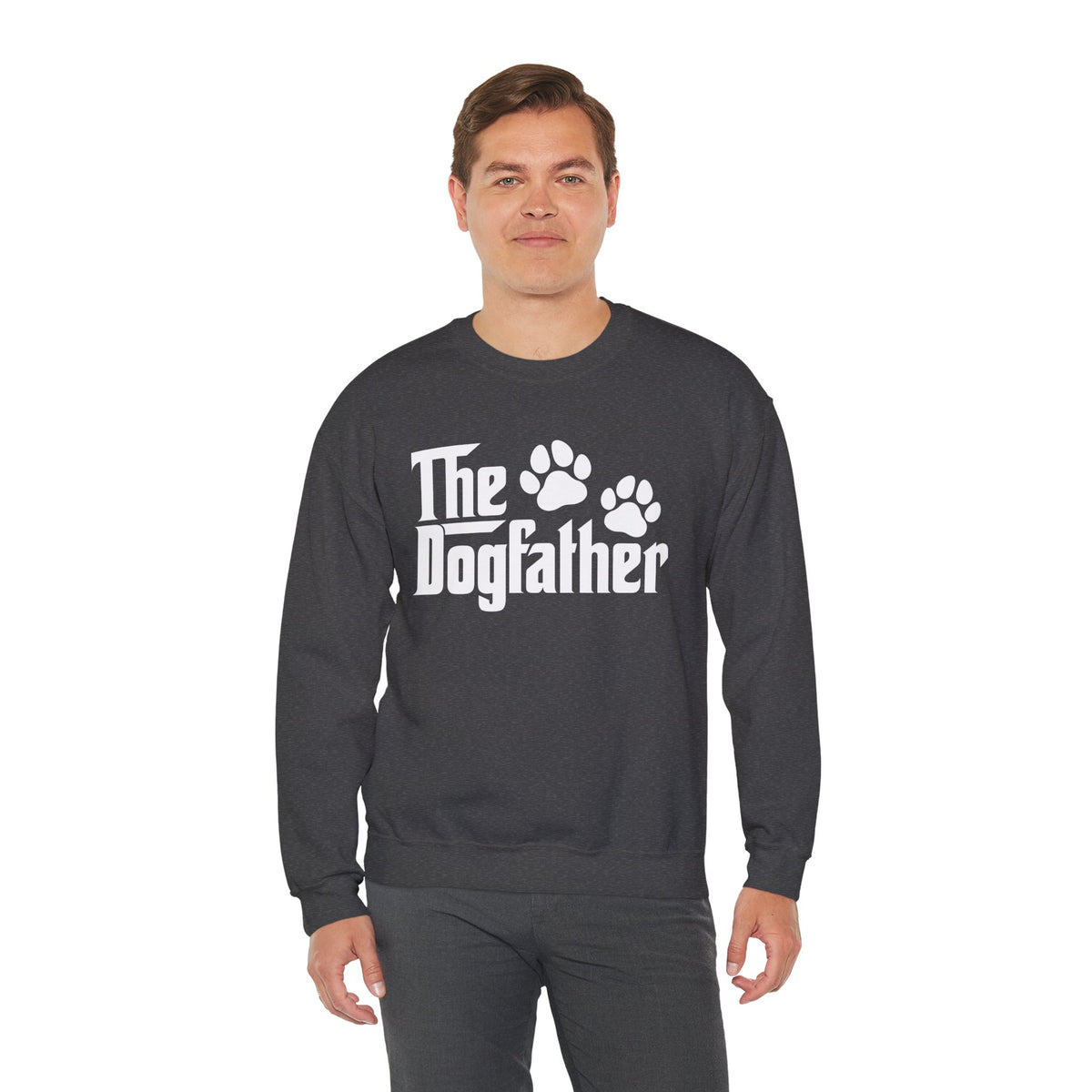 The DogFather – Gildan Heavy Blend | Trendy Men's Soft Sweatshirt. Direct to Garment. Printed & Shipped in the USA. Unisex Sizes.