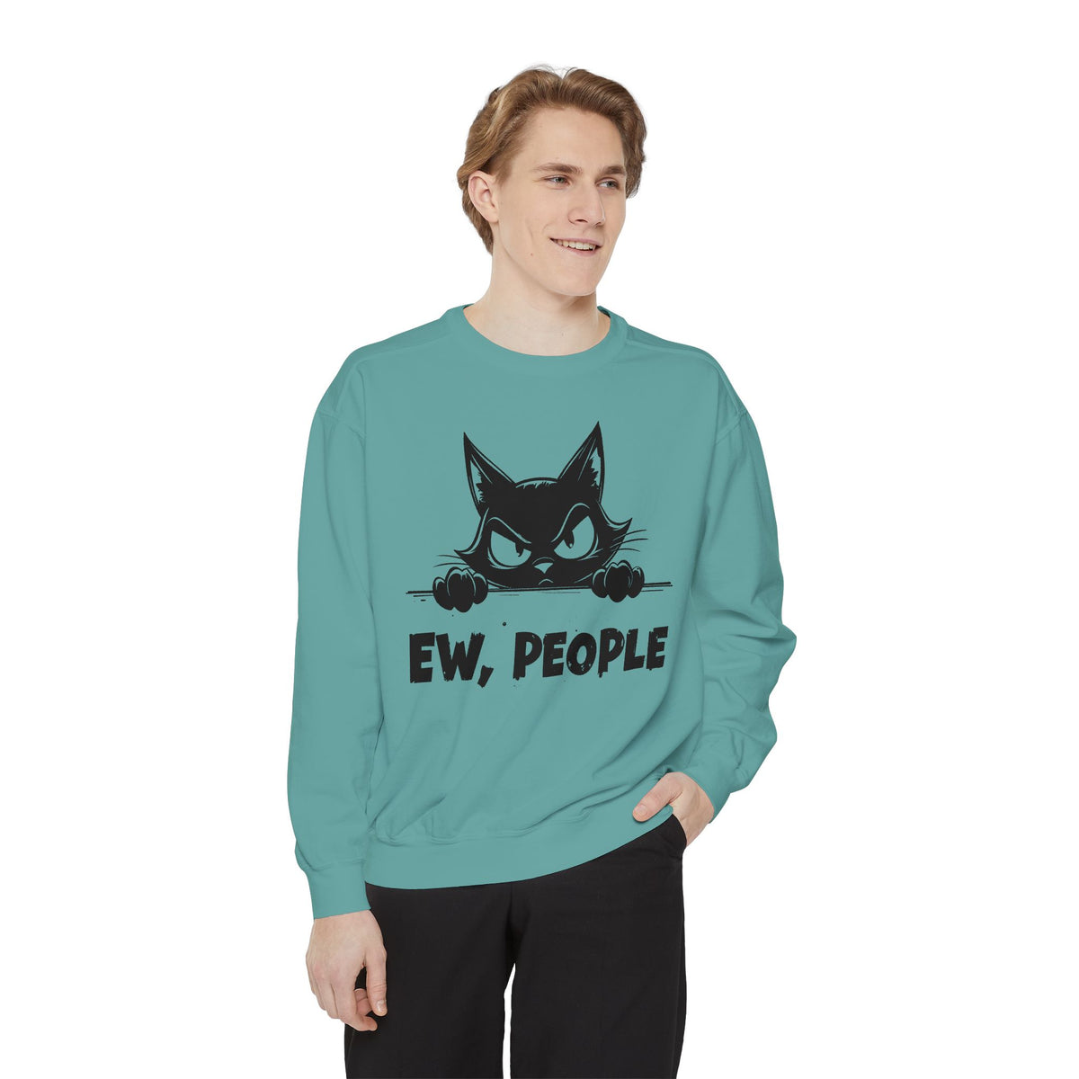Ew People, Grumpy Cat - Comfort Colors | Trendy Women's and Men's Sweatshirt. Direct to Garment. Printed & Shipped in the USA. Unisex Sizes.