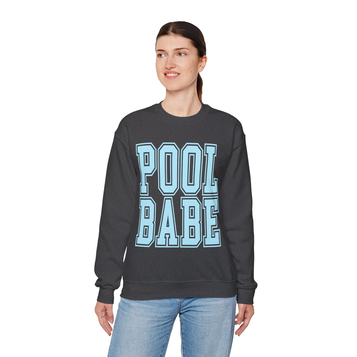 Pool Babe – Gildan Heavy Blend | Trendy Women’s Soft Sweatshirt. Direct to Garment. Printed & Shipped in the USA. Unisex Sizes.
