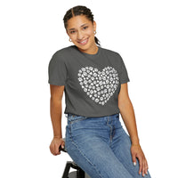 Dog Paw Heart - Comfort Colors | Trendy Women's T-Shirt. Direct to Garment. Printed & Shipped in the USA. Unisex Sizes.
