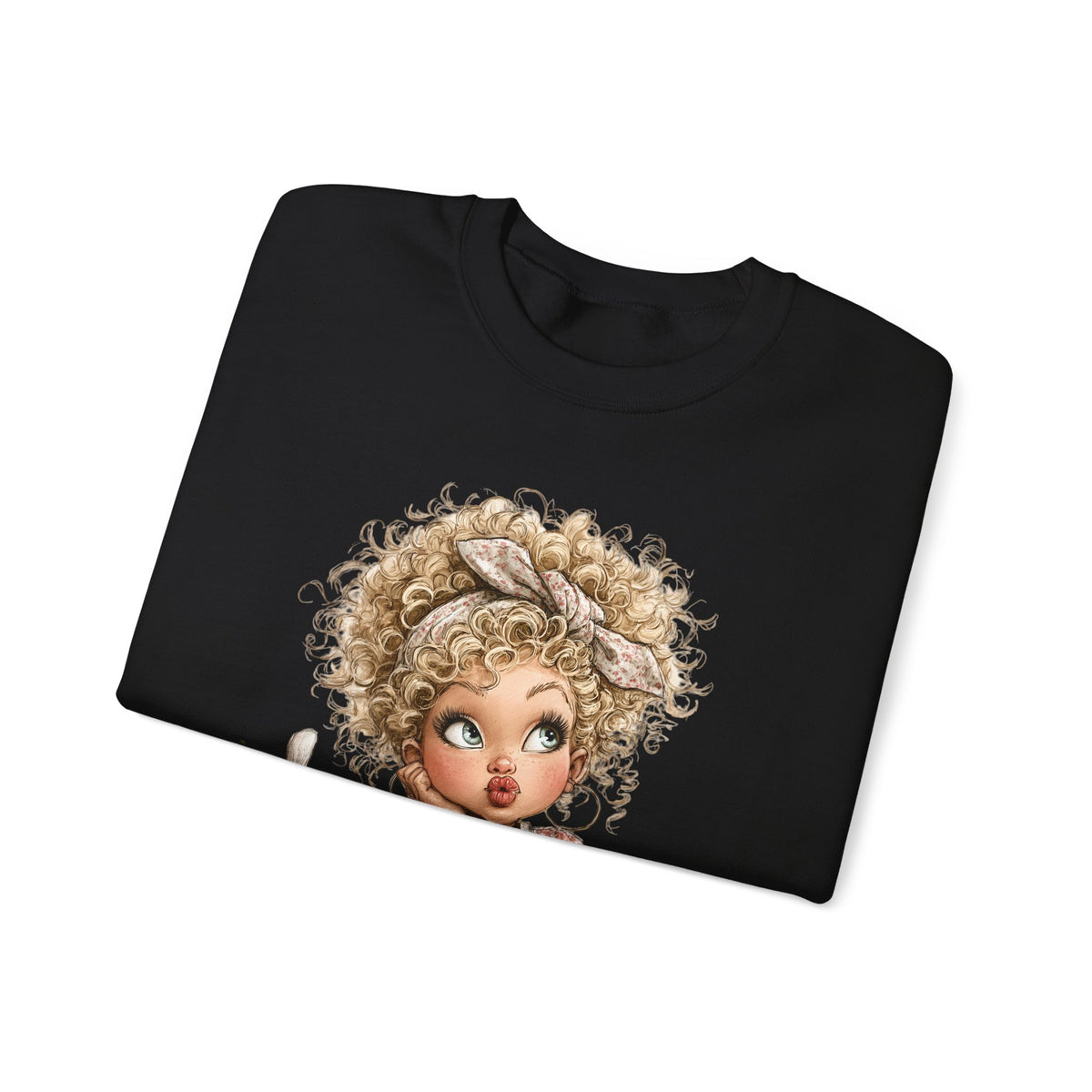 Cute Artist Curly Girl – Gildan Heavy Blend | Trendy Women’s Soft Sweatshirt. Direct to Garment. Printed & Shipped in the USA. Unisex Sizes.