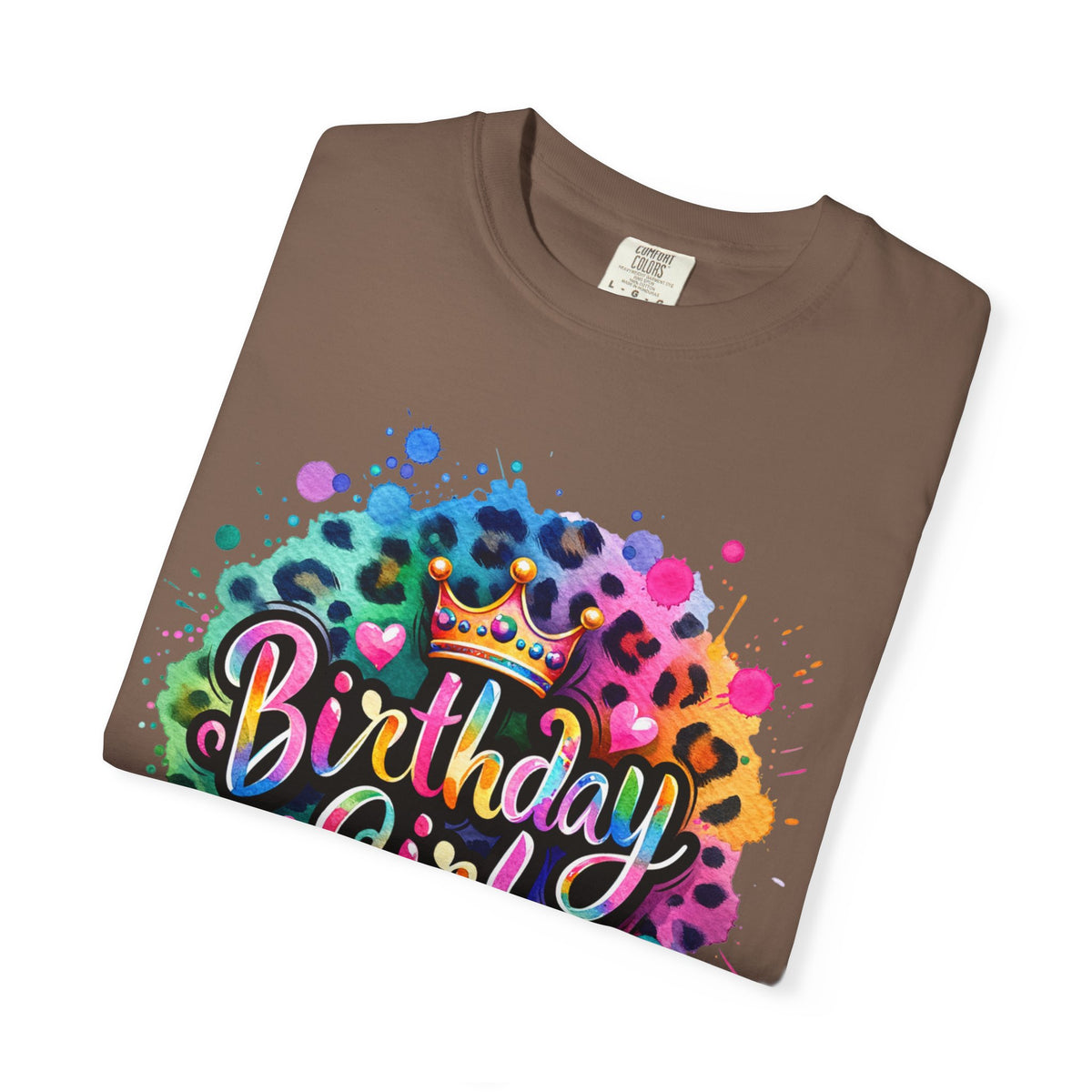 Birthday Girl, Neon Leopard - Comfort Colors | Trendy Women's T-Shirt. Direct to Garment. Printed & Shipped in the USA. Unisex Sizes.