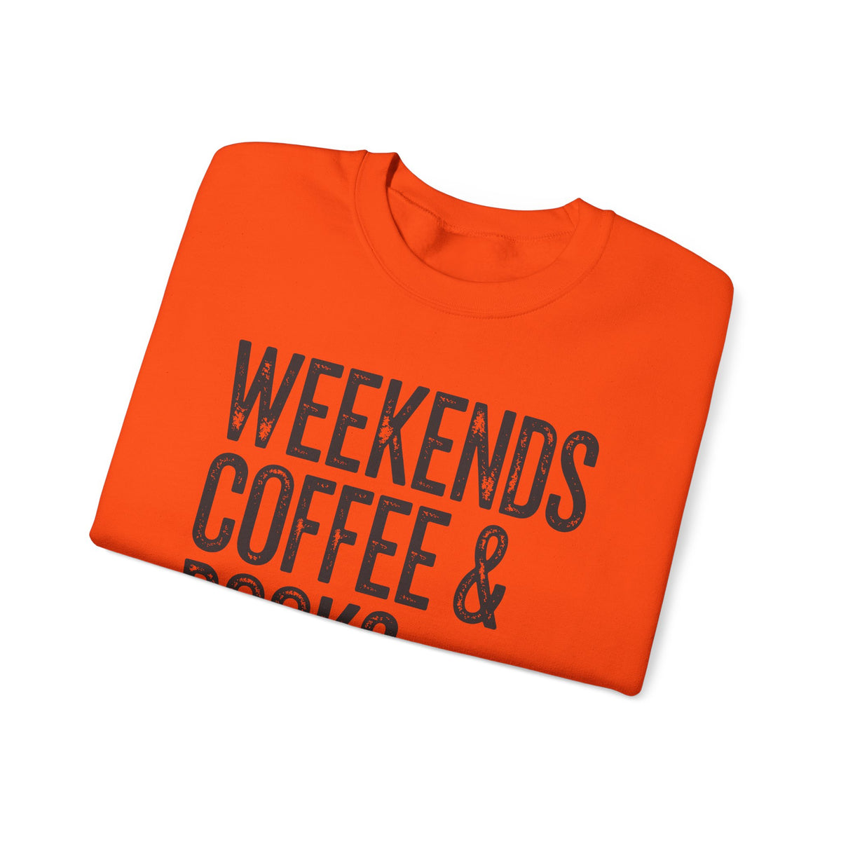 Weekends, Coffee & Books, Vintage – Gildan Heavy Blend | Trendy Women’s and Men's Soft Sweatshirt. Direct to Garment. Printed & Shipped in the USA. Unisex Sizes.