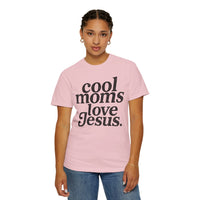 Cool Moms Love Jesus, Vintage - Comfort Colors | Trendy Women's T-Shirt. Direct to Garment. Printed & Shipped in the USA. Unisex Sizes.