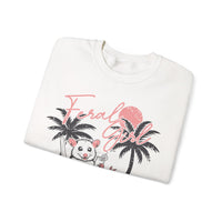 Feral Girl Summer, Possum on a Beach – Gildan Heavy Blend | Trendy Women’s Soft Sweatshirt. Direct to Garment. Printed & Shipped in the USA. Unisex Sizes.