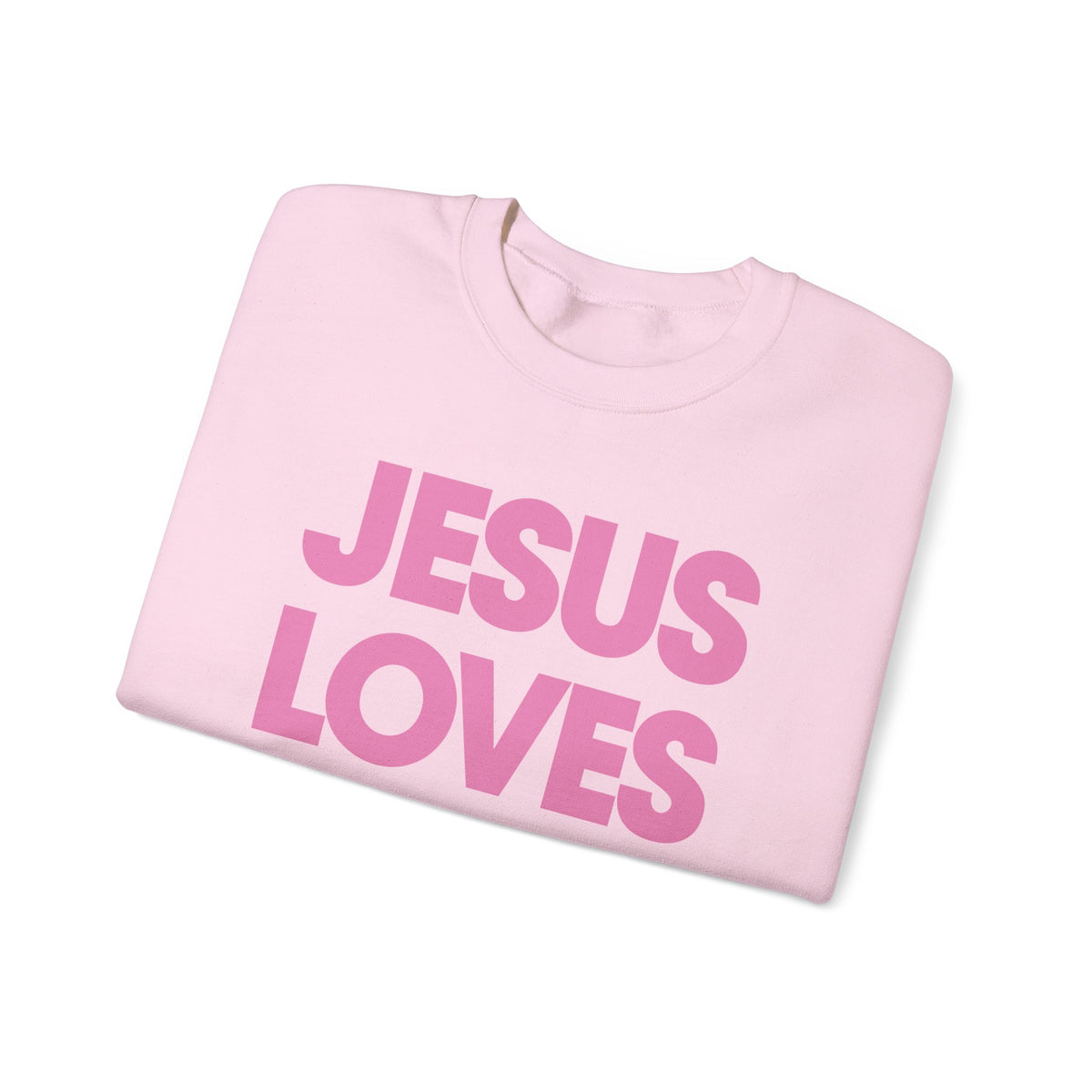 Jesus Loves You – Gildan Heavy Blend | Trendy Women’s and Men's Soft Sweatshirt. Direct to Garment. Printed & Shipped in the USA. Unisex Sizes.