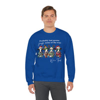 Christmas Cows - Probably Just Gonna Jingle Some Of The Way – Gildan Heavy Blend | Trendy Women’s and Men's Soft Sweatshirt. Direct to Garment. Printed & Shipped in the USA. Unisex Sizes.
