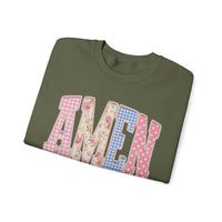 Pastel faux Patchwork AMEN with faux Pearls – Gildan Heavy Blend | Trendy Women’s Soft Sweatshirt. Direct to Garment. Printed & Shipped in the USA. Unisex Sizes.