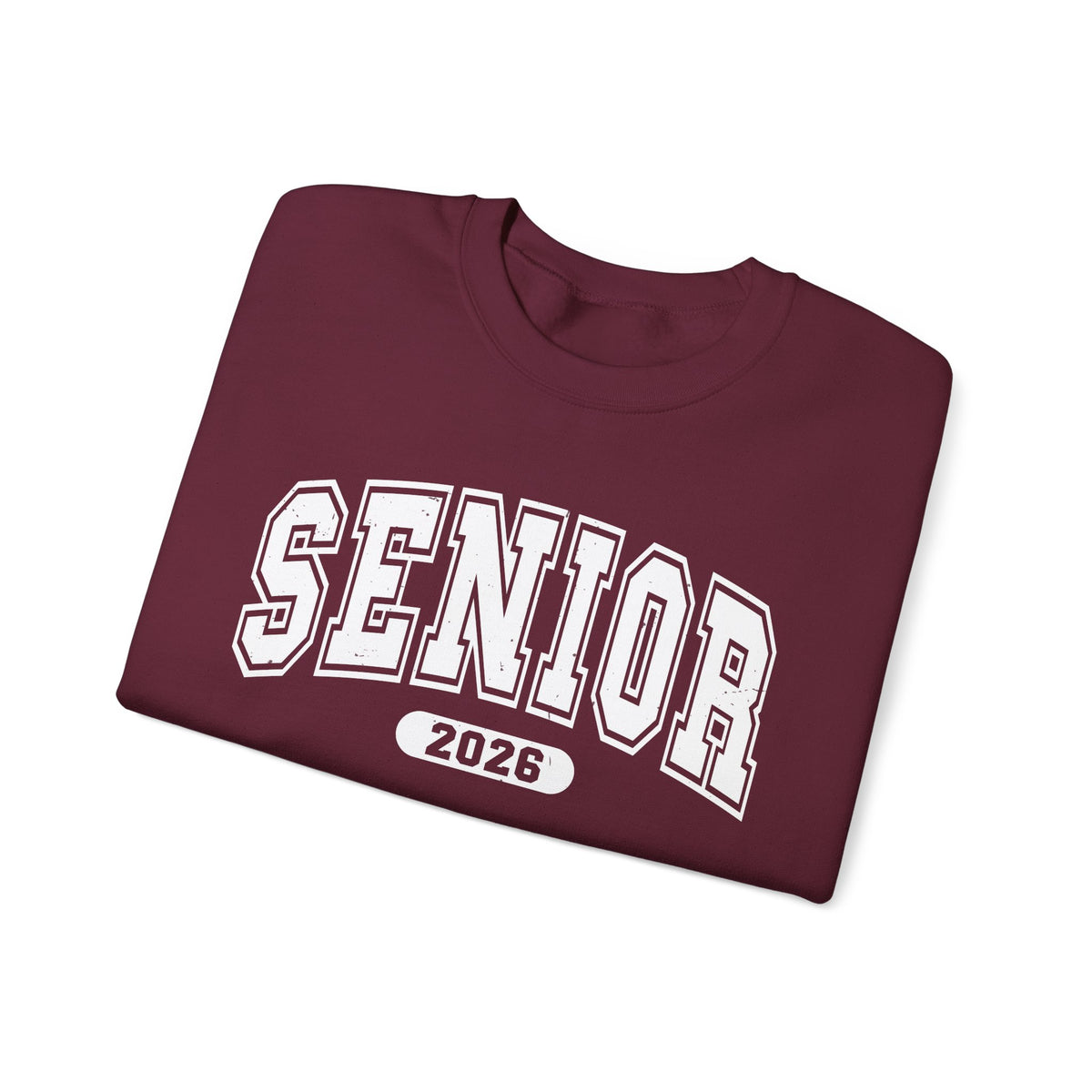 Senior 2026, Varsity – Gildan Heavy Blend | Trendy Women’s and Men's Soft Sweatshirt. Direct to Garment. Printed & Shipped in the USA. Unisex Sizes.