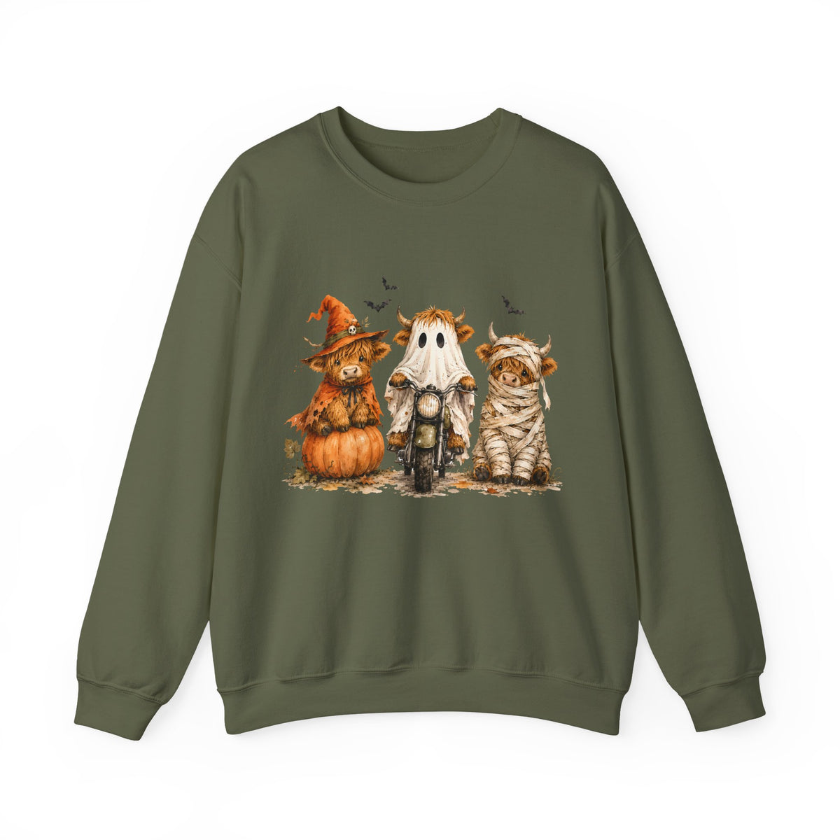 Highland Cows Halloween Costumes– Gildan Heavy Blend | Trendy Women’s Soft Sweatshirt. Direct to Garment. Printed & Shipped in the USA. Unisex Sizes.