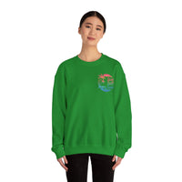 Sun Salt Sand, Beach Sunset - Front & Back Print – Gildan Heavy Blend | Trendy Women’s and Men's Soft Sweatshirt. Direct to Garment. Printed & Shipped in the USA. Unisex Sizes.