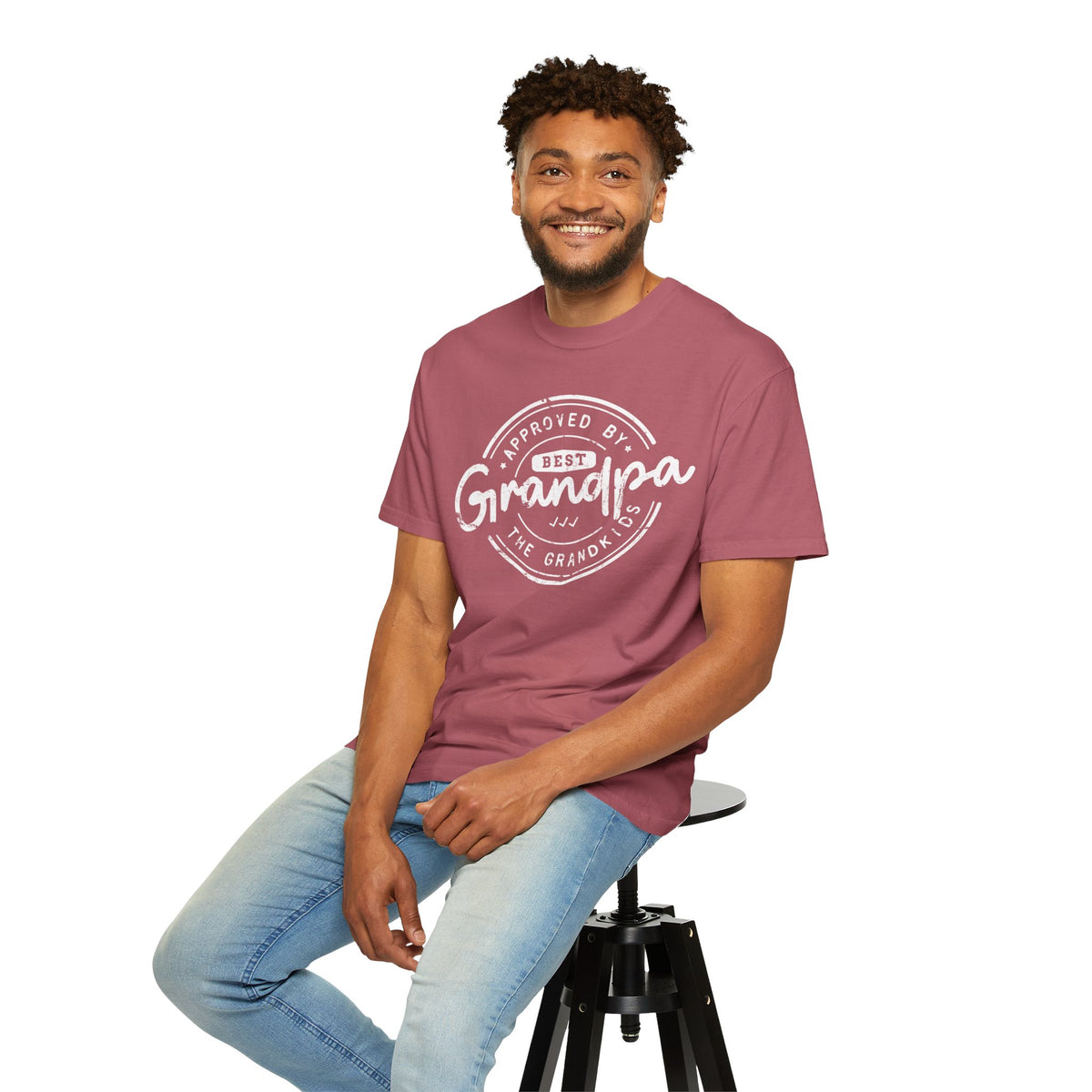 Best Grandpa, Approved by the Grandkids - Comfort Colors | Trendy Men's T-Shirt. Direct to Garment. Printed & Shipped in the USA. Unisex Sizes.