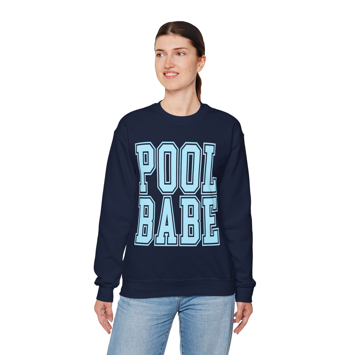 Pool Babe – Gildan Heavy Blend | Trendy Women’s Soft Sweatshirt. Direct to Garment. Printed & Shipped in the USA. Unisex Sizes.