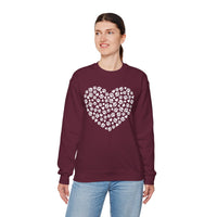 Dog Paw Heart – Gildan Heavy Blend | Trendy Women’s Soft Sweatshirt. Direct to Garment. Printed & Shipped in the USA. Unisex Sizes.