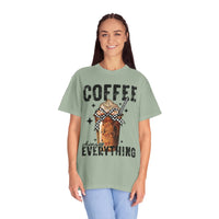 Coffee Changes Everything, Iced Coffee, Coffee Lovers - Comfort Colors | Trendy Women's T-Shirt. Direct to Garment. Printed & Shipped in the USA. Unisex Sizes.