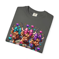 Cute Highland Cows Bingo Squad - Comfort Colors | Trendy Women's T-Shirt. Direct to Garment. Printed & Shipped in the USA. Unisex Sizes.